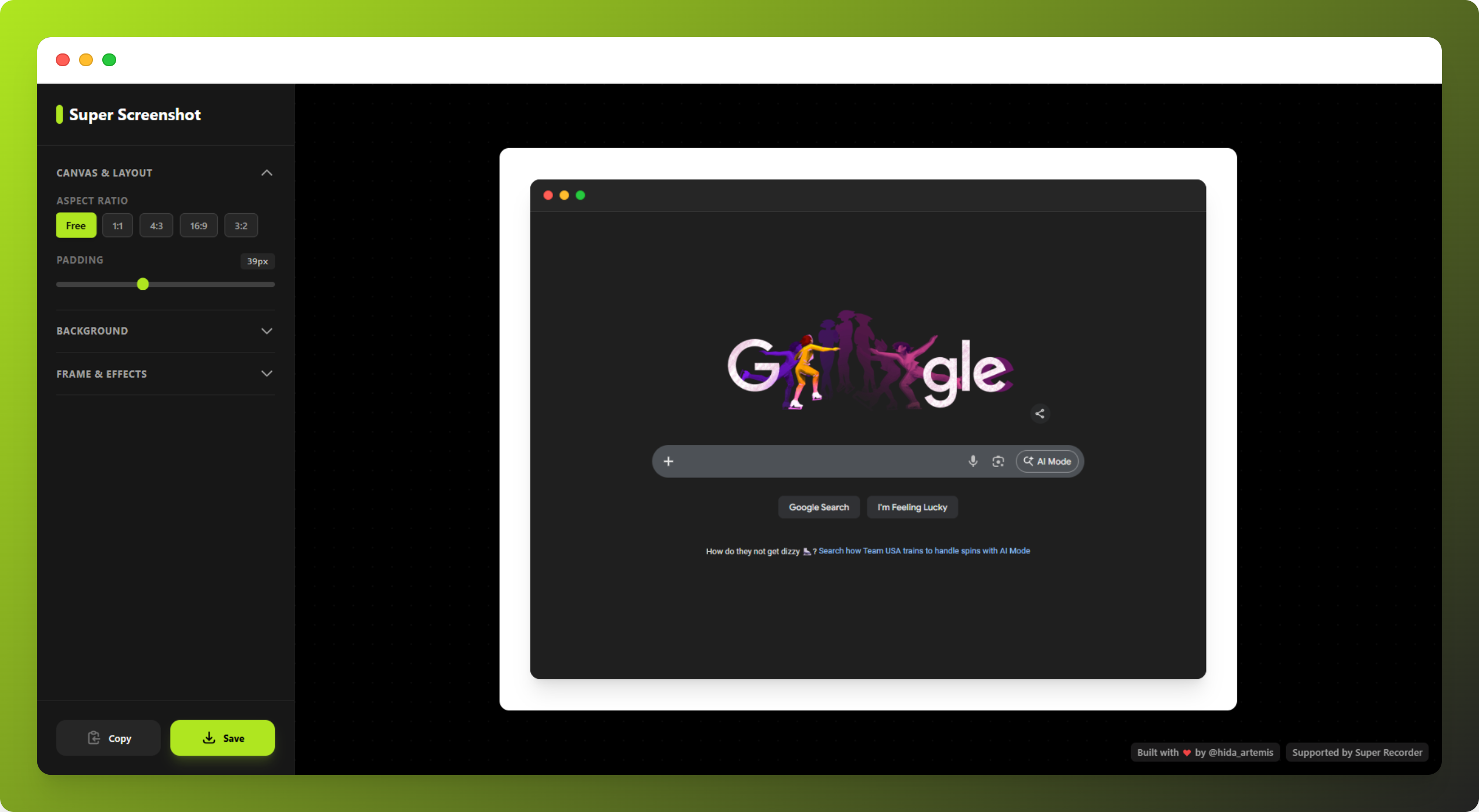 Custom Padding and Aspect Ratio